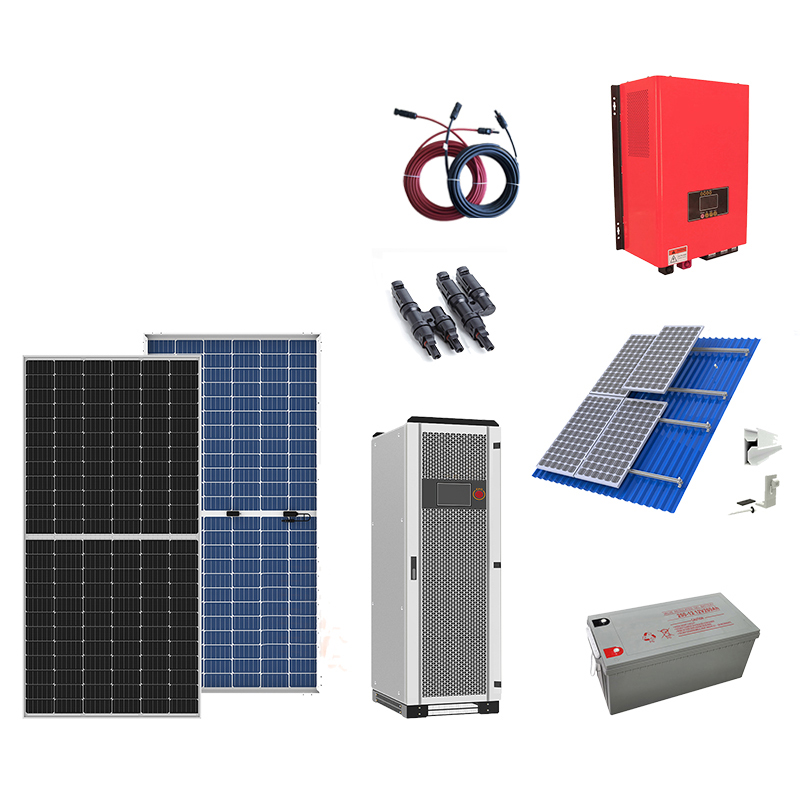 Wholesale 5KW Off Grid Complete Electrical Solar System Iverter Panel Battery Cables Price Manufacturer